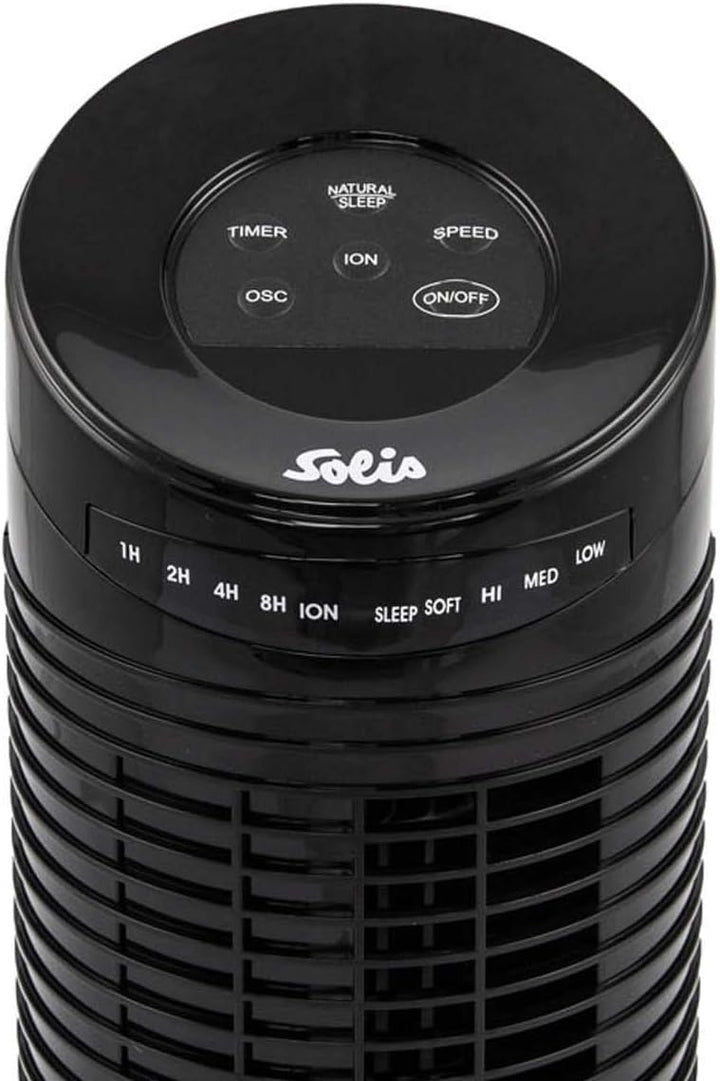 Solis Turmventilator 749 mit Ionengenerator und Schwenkfunktion - Tower Ventilator - 43 cm Höhe - Sc