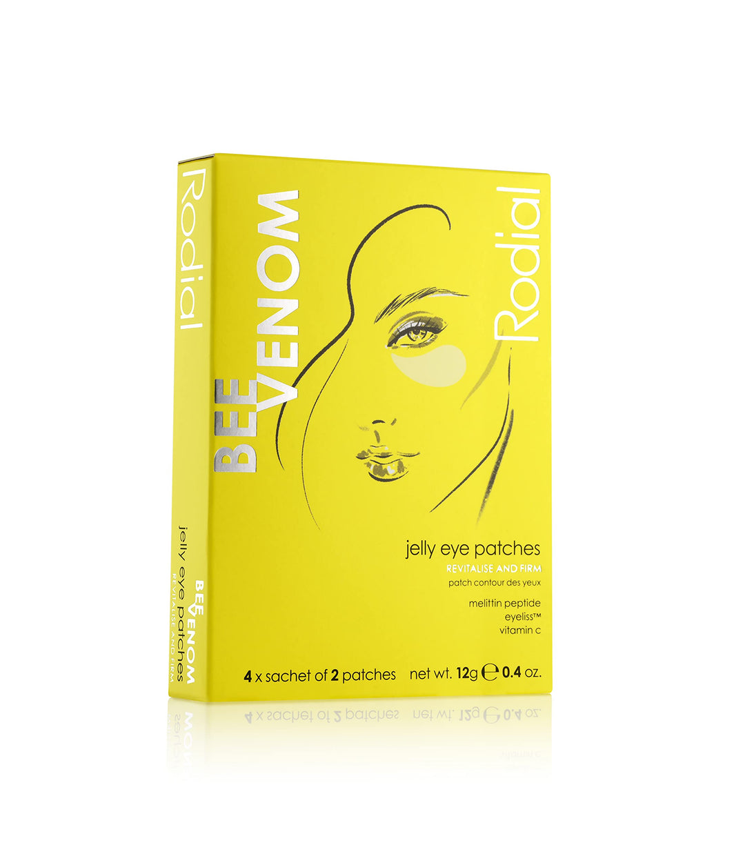 Rodial Jelly Eye Patches Bienengift (Box mit 4 Beuteln), verjüngt und fest, kühlende Gelee-Technolog