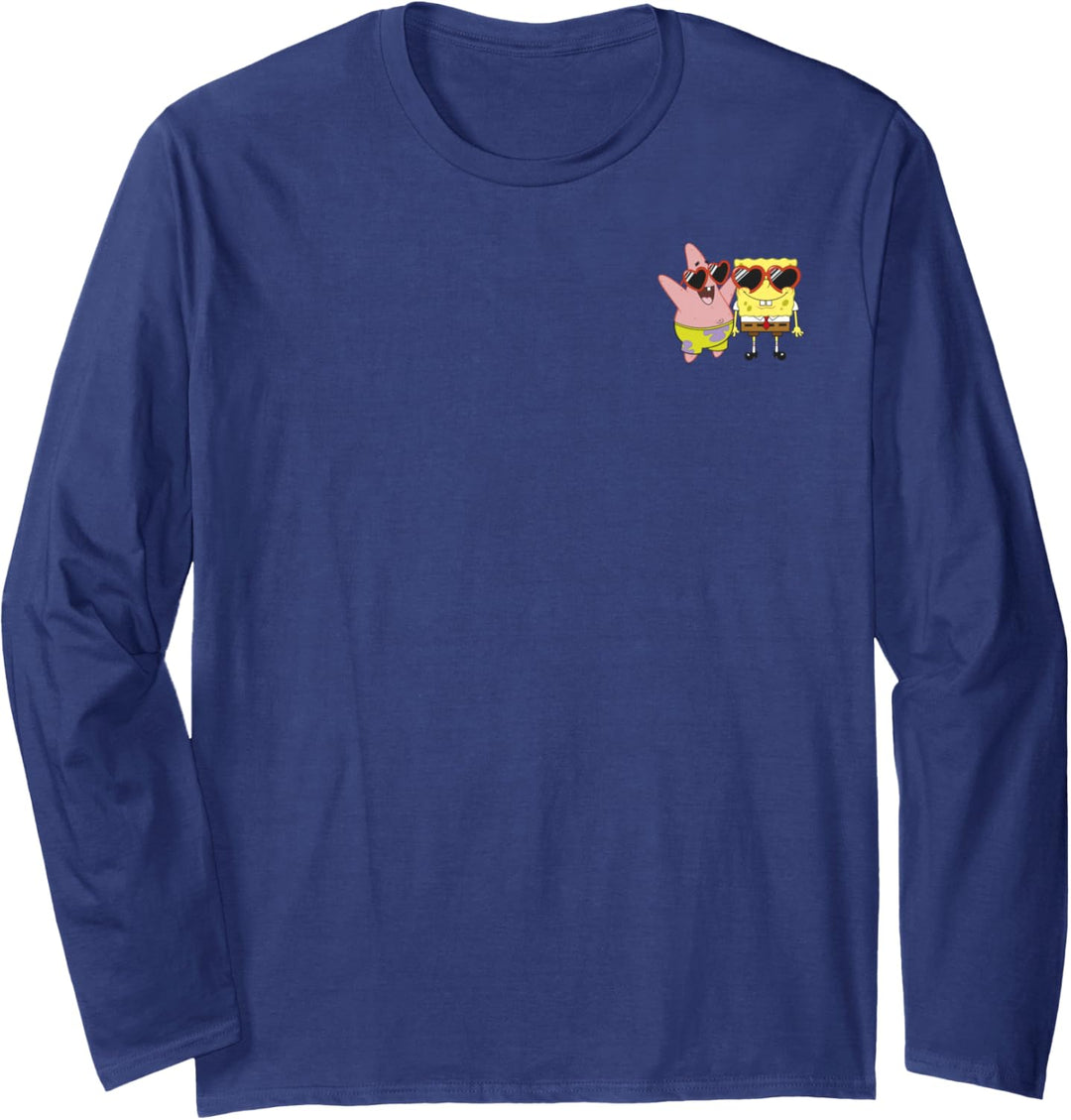SpongeBob Schwammkopf Patrick Star Herz Brille Linke Brust Langarmshirt