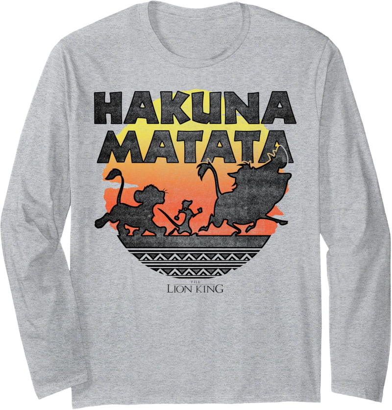 Disney The Lion King Hakuna Matata Sunset Silhouette Poster Langarmshirt