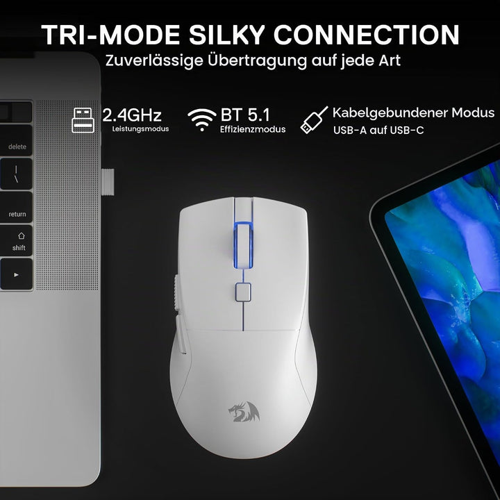 Redragon M618 LIT Kabellose Gaming Maus 10000 DPI 70g Ultraleicht | 6 Programmierbare Tasten Optisch