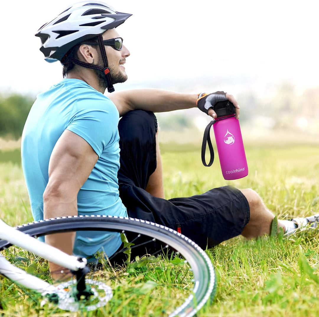 coolrhino Trinkflasche 350ml I 650ml I 1L I 1,5L für Sport, Outdoor, Schule, Fitness &amp; Kinder - Wass