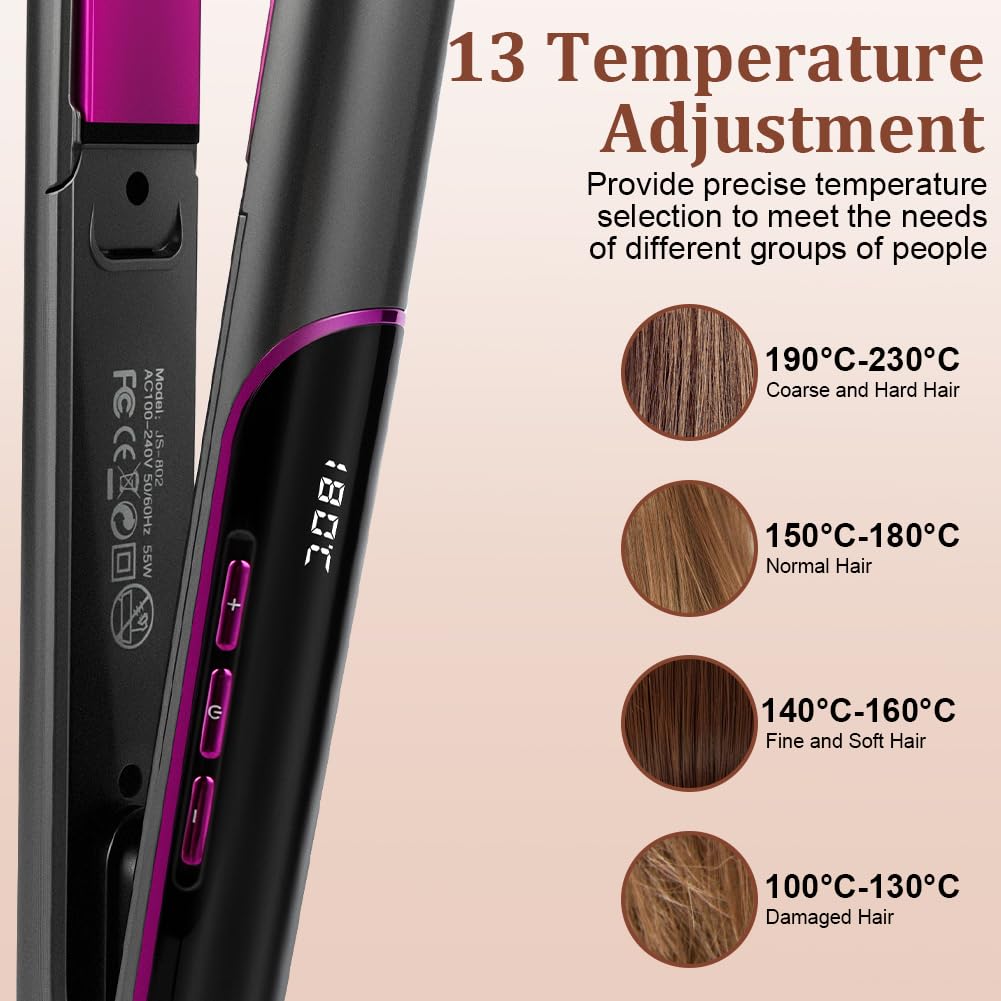 LOPHE Glätteisen, 2 in 1 Haarglätter Locken und Glätten, Glatteiseisen Hair Straightener, Anti-Frizz