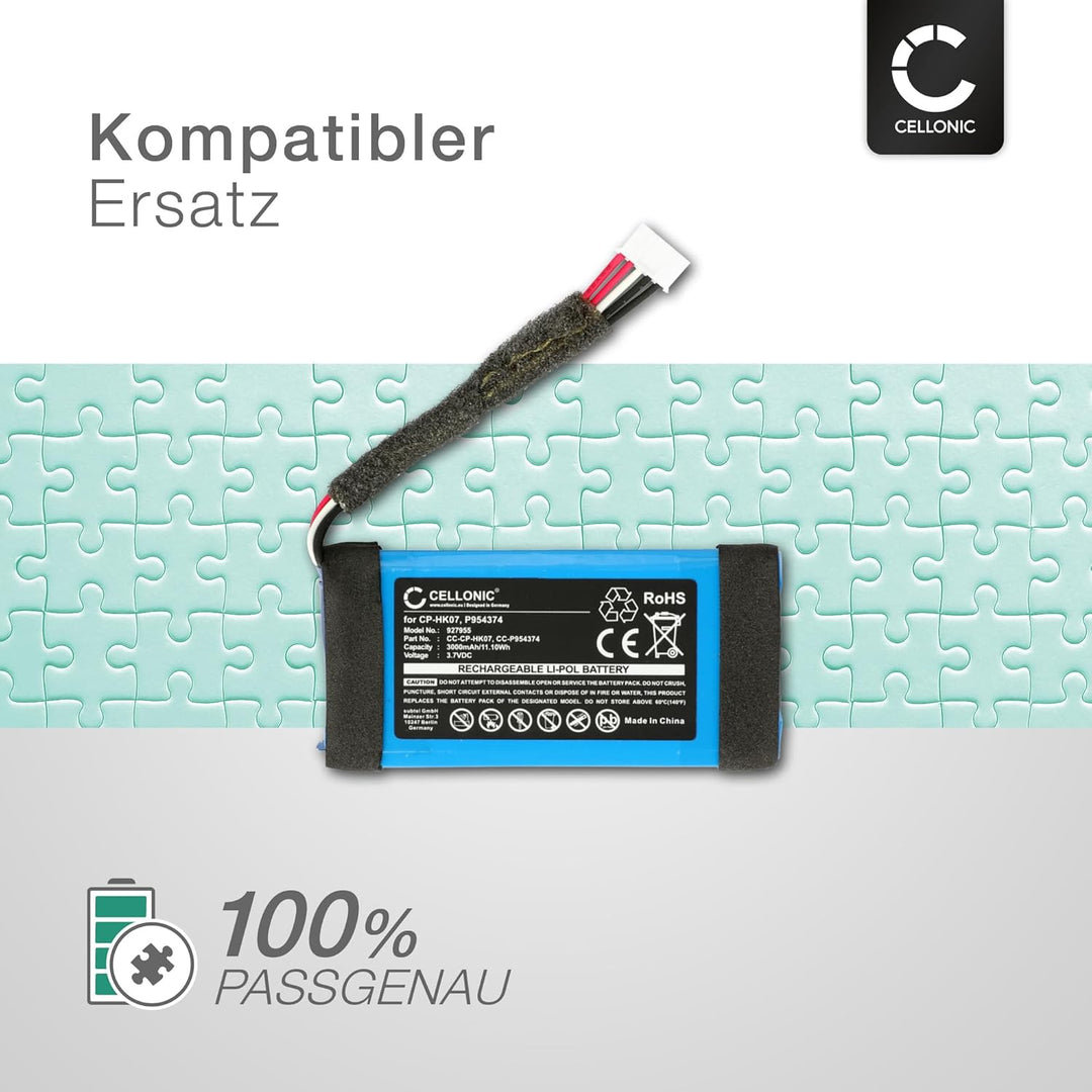 CELLONIC 1x Akku für Lautsprecher Kompatibel mit Harman Kardon Onyx Mini, P954374 - (3000mAh, 3.7V)