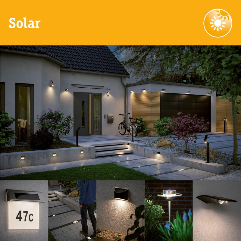 Pauleen 48162 Sunshine Miracle Solar-Laterne für Balkon oder Garten Silber Aussenbeleuchtung Metall