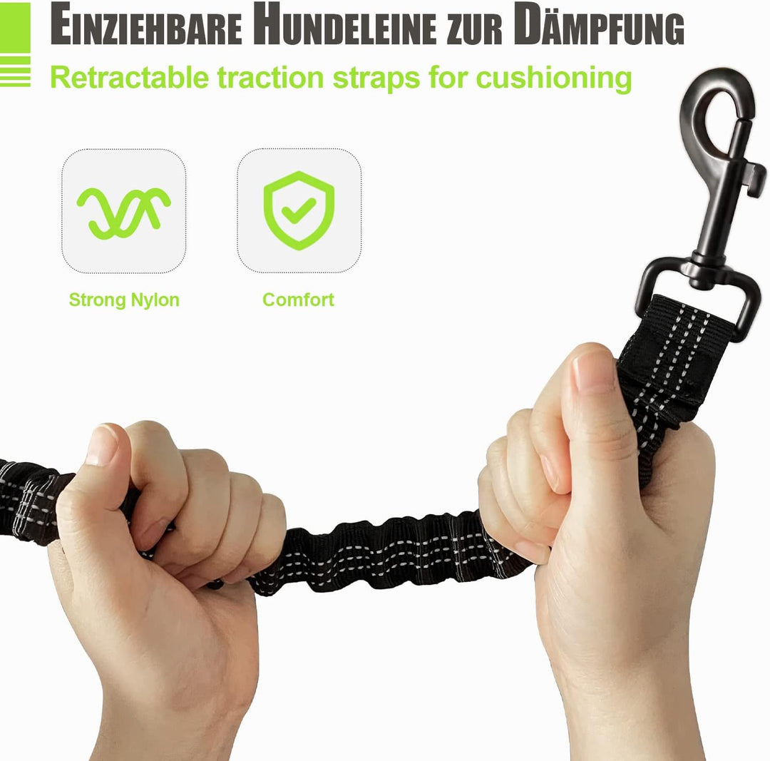 Snocyo Joggingleine Hunde, Jogging Hundeleine für Mittelgrosse und Grosse Hunde, Elastische und Refl