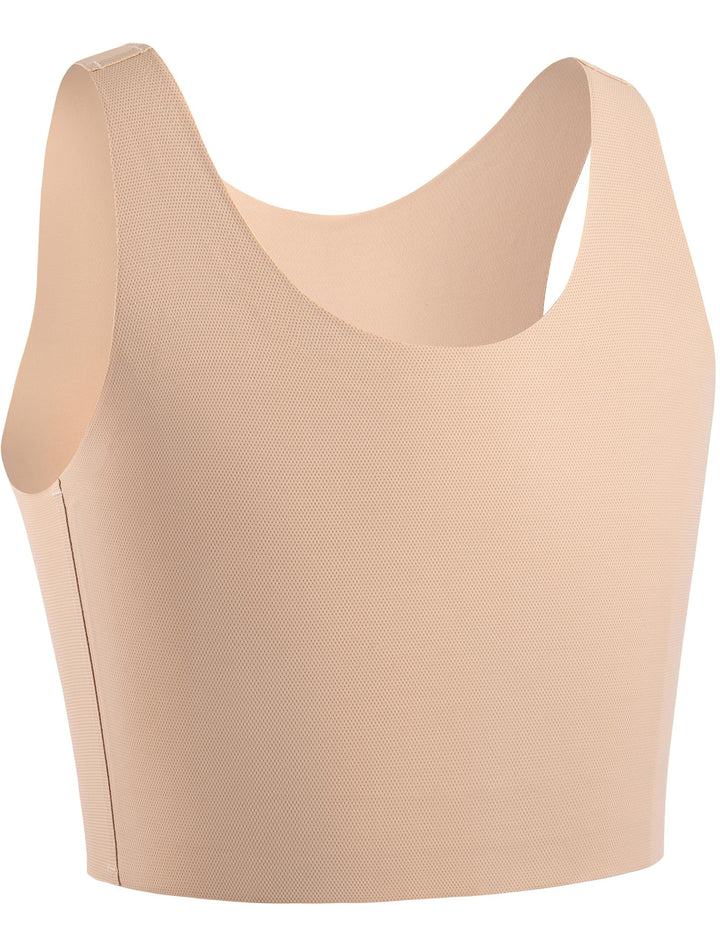 XUJI Brust Binder Trans FTM Atmungsaktive Kompression Nahtlos Top für Transgender L Nude, L Nude