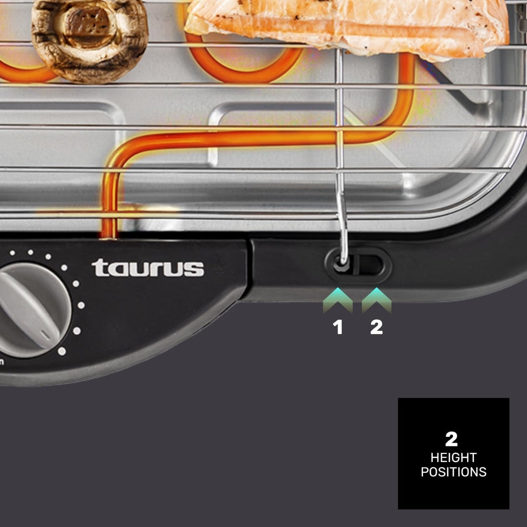 Taurus - Elektrischer Grill Maxim’s | 2400W | Grillfläche 41x24 cm | Einstellbares Thermostat | Wass