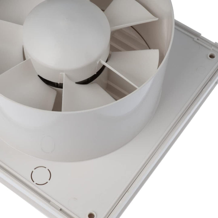 EUROPLAST Ø 150mm Bad-Lüfter mit Feuchtesensor und Timer - mit Weiss Front, Leise Ventilator Ø 150mm