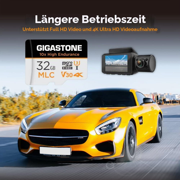 [10x High Endurance] Gigastone MLC 32GB 2er-Pack Industrial MicroSDXC Karte mit Adapter,95/60 MB/s 4