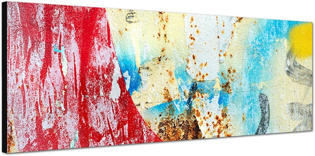 Paul Sinus Art Panoramabild auf Leinwand und Keilrahmen 150x50cm Graffiti Poster abstrakt bunt