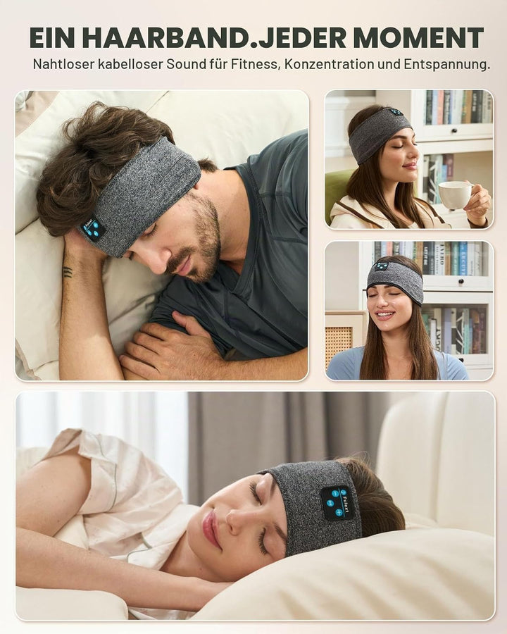Schlafkopfhörer Bluetooth, Schlafkopfhörer Stirnband Weich Elastisch Bequem Bluetooth Stirnband Kopf