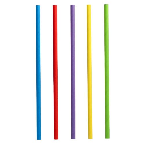 Papstar Shake-Halme, Papier Ø 8 mm, 25 cm farbig sortiert 88481 Papiertrinkhalme Papierstrohhalme Sh