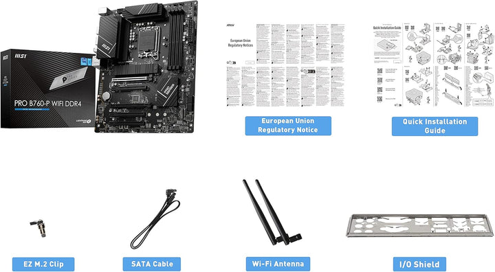 MSI PRO B760-P WiFi DDR4 ProSeries Motherboard (unterstützt Intel Prozessoren der 12. / 13. Generati