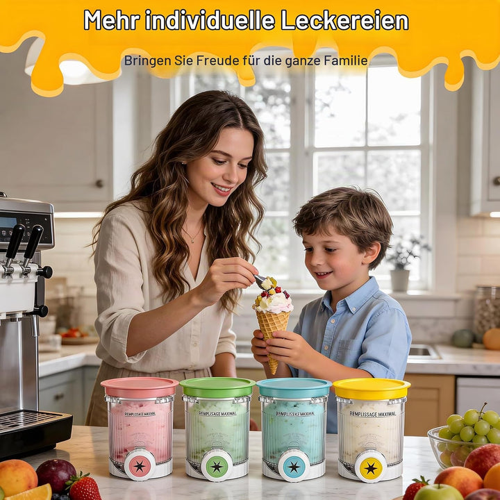 4 Stück Behälter für Ninja Creami Swirl, Kompatibel mit Ninja Creami NC701EU NC700 Serie Softeismasc