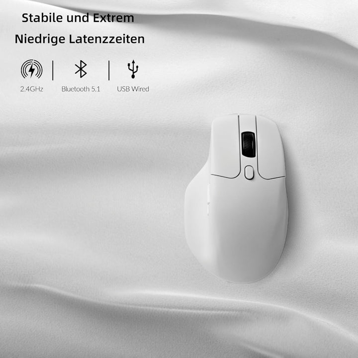 Keychron M6 Wireless Bluetooth/2.4 GHz/Kabelgebundene Optische Maus,1000Hz Leichtgewicht 78g Program