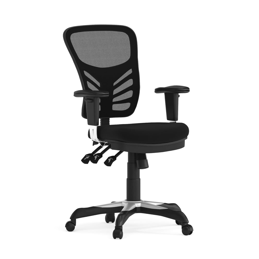 Flash Furniture Bürostuhl mit mittelhoher Rückenlehne – Ergonomischer Schreibtischstuhl mit verstell