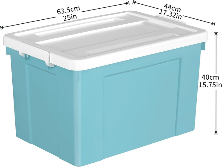 Cetomo 90 l x 6 Kunststoff-Aufbewahrungsbox, Tragetasche, Organisationsbehälter mit robustem Deckel
