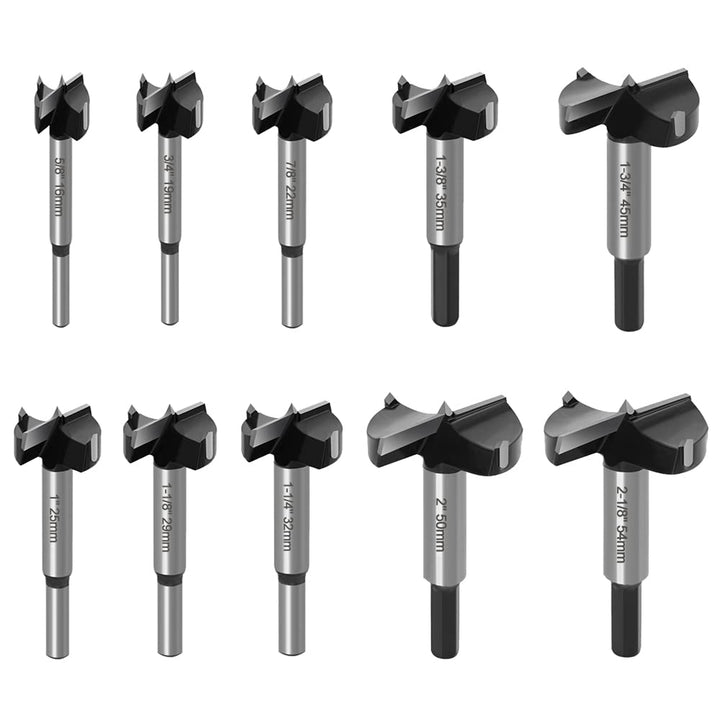 ASNOMY 10tlg Wolframstahl Forstnerbohrer, 16–54 mm Forstner bohrer Bit mit Zentrierspitz, Holzbohrer