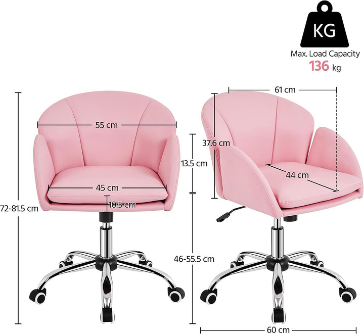 Yaheetech Schreibtischstuhl Ergonomisch Bürostuhl bis 136 kg Belastbar, Drehstuhl Höhenverstellbar C