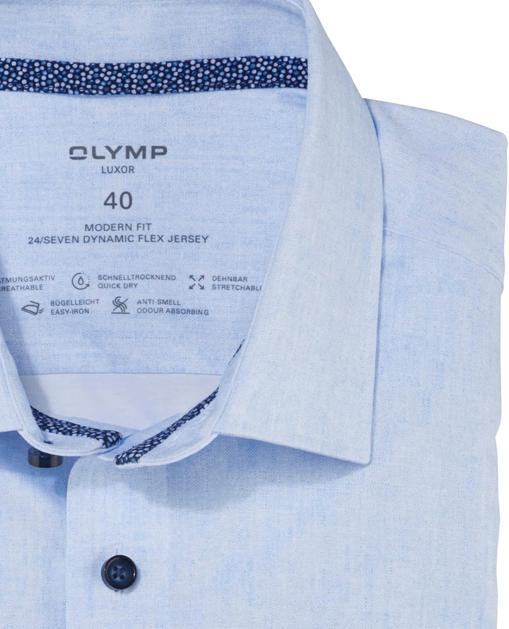 OLYMP Herren Businesshemd Langarm Luxor 24/Seven,modern fit,New Kent 37 Bleu 11, 37 Bleu 11