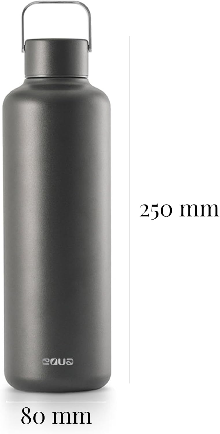 EQUA Timeless Trinkflasche, Edelstahl, 1000ml, BPA-frei, auslaufsicher, haltbar, multifunktional, du