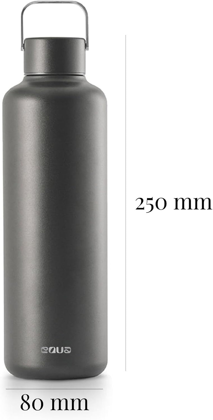 EQUA Timeless Trinkflasche, Edelstahl, 1000ml, BPA-frei, auslaufsicher, haltbar, multifunktional, du