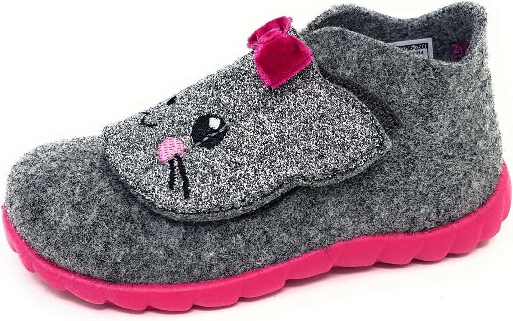 Superfit Baby-Mädchen Happy Hausschuh 19 EU Hellgrau Pink 2500, 19 EU Hellgrau Pink 2500