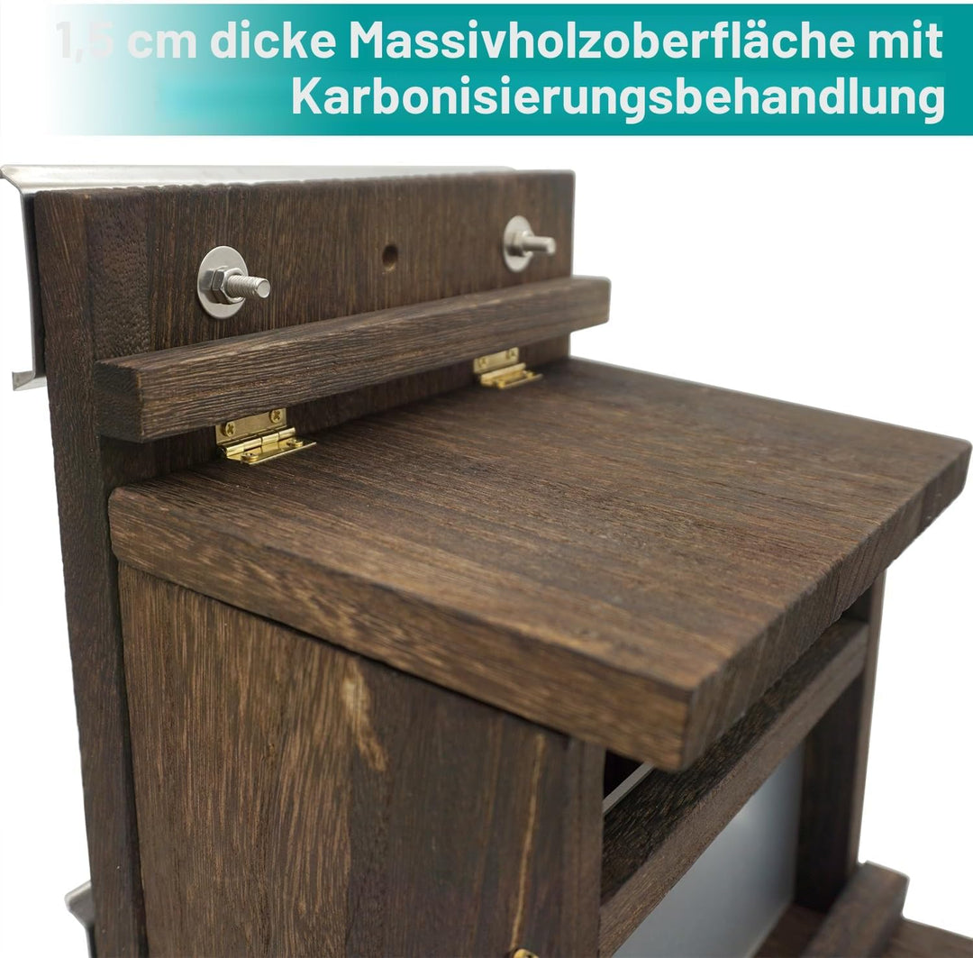 Eichhörnchen Futterhaus aus Holz Futterstation mit grosser Kapazität, Fütterungsbehälter mit Montage