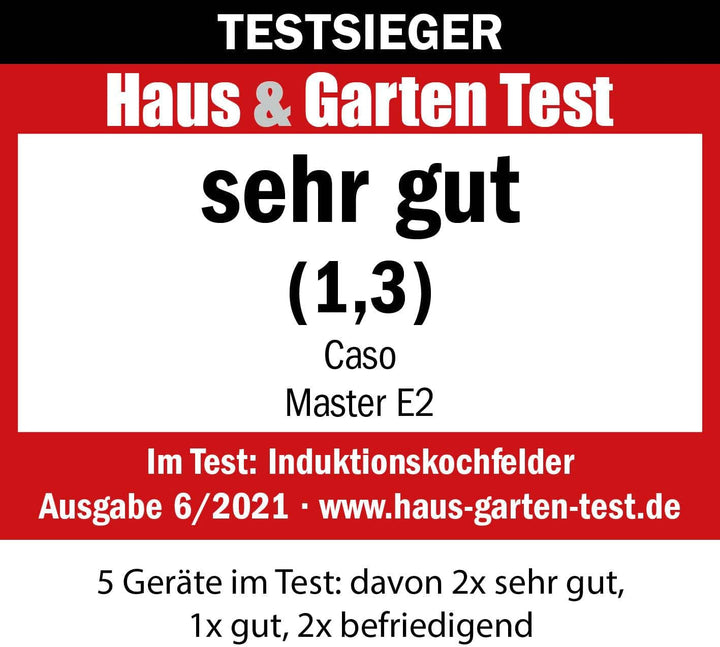 CASO Master E2 Induktionskochfeld, Einbaukochfeld mit 2 Kochzonen, max. 2000-3500 Watt, Booster, Tim