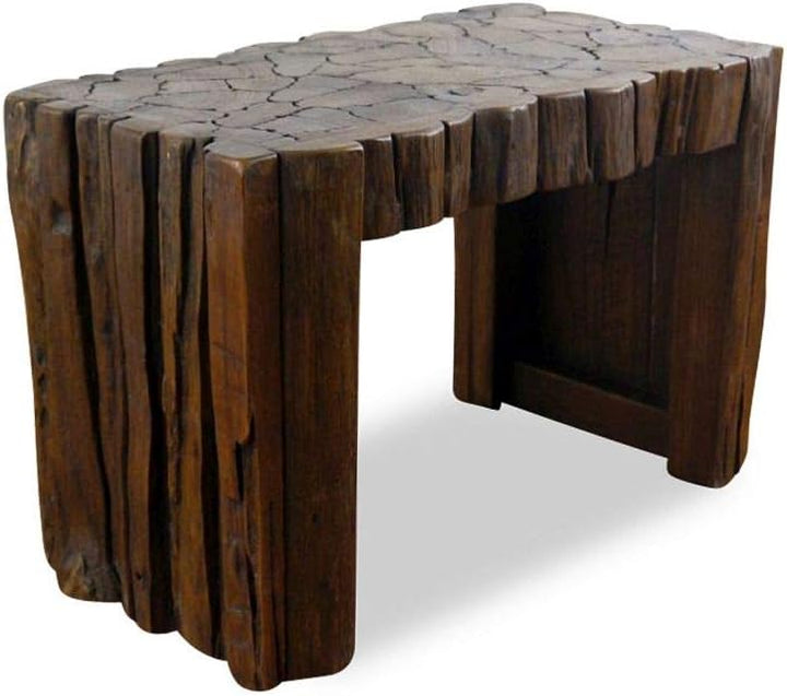 livasia Sitzbank Teakholzbank Holzbank, Beistelltisch (Handarbeit) (62x34cm), 62x34cm