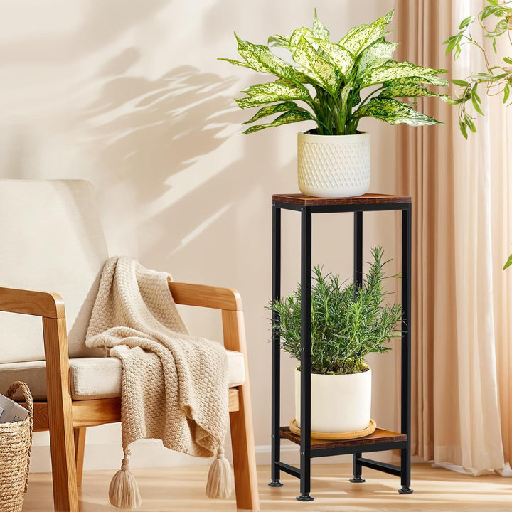2 Etagen Blumenständer Pflanzenständer, 77cm Pflanzenregal Pflanzen Eckregal, Blumenregal Pflanzenre