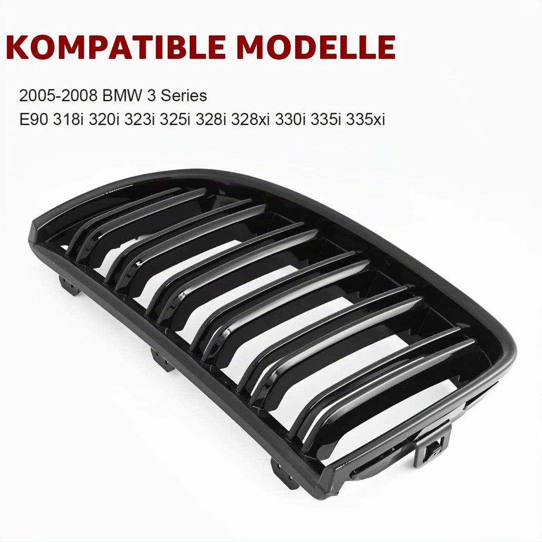 TOPTHAN E90 Kühlergrill Passend für BMW E90 E91 2005 2006 2007 2008 Glanz Kühler Front Doppel Rippen