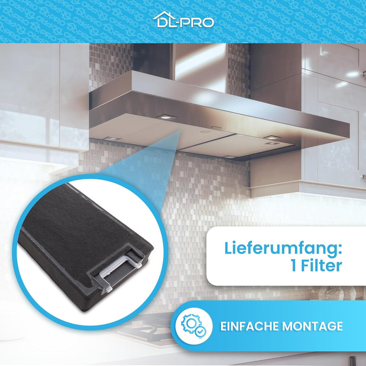 DL-pro Kohlefilter kompatibel mit Miele 6485741 DKF13-1 490x115mm Aktivkohlefilter Filter für Dunsta