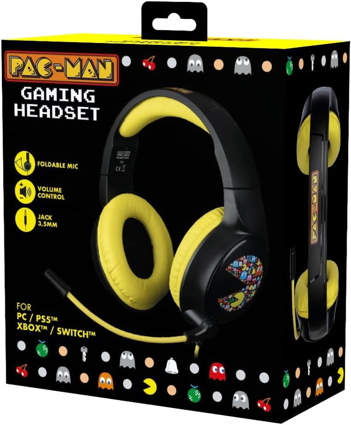 Konix Pac-Man Kabelgebundenes Over-Ear-Gaming-Headset für PC, PS5, Switch 2, Xbox Series X|S - 45°-M
