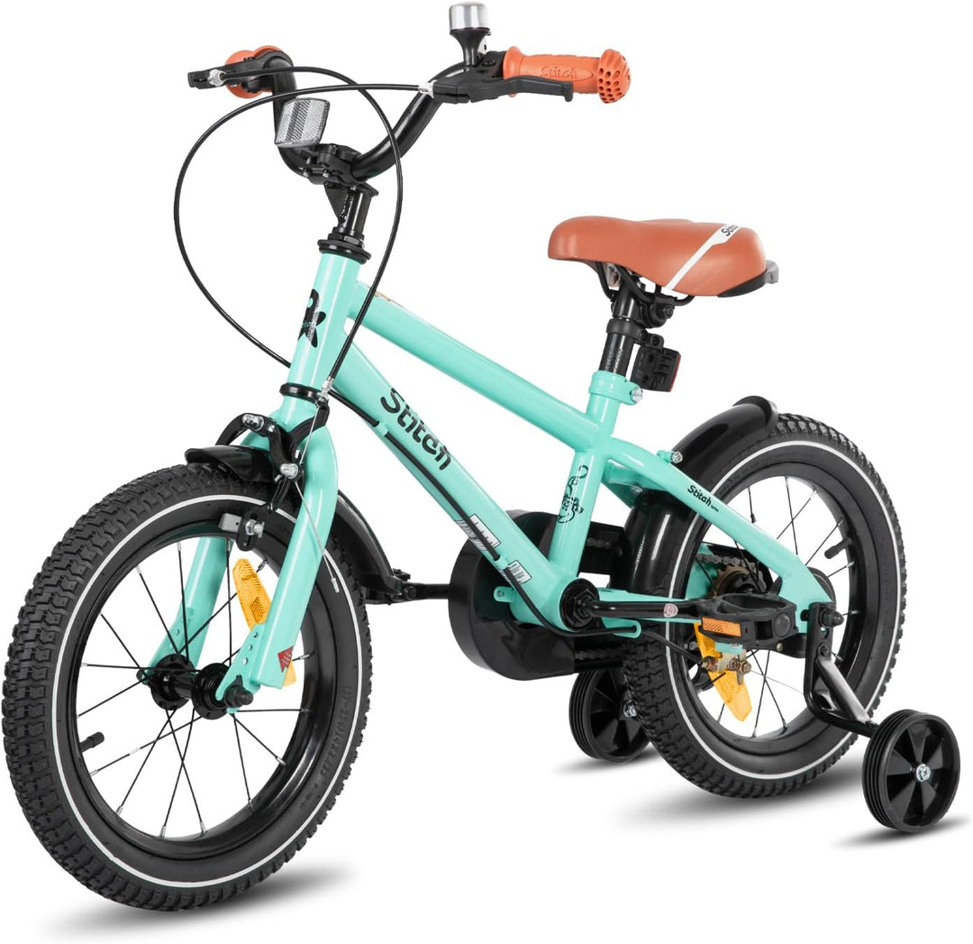 STITCH 14/16 Zoll Kinderfahrrad für 3-5 Jahre Mädchen &amp; Jungen, 14 Zoll Kinderfahrrad mit Stabilisat