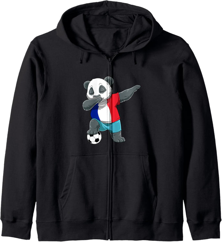 Dabbing Fussball Panda Frankreich Kapuzenjacke