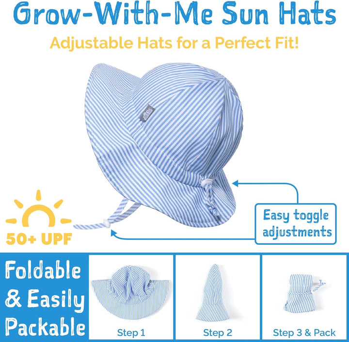 Jan & Jul Grow-with-Me Baumwoll-Flapper Sonnenhut für Babys und Kinder 0-6 Monate Punkte, 0-6 Monate