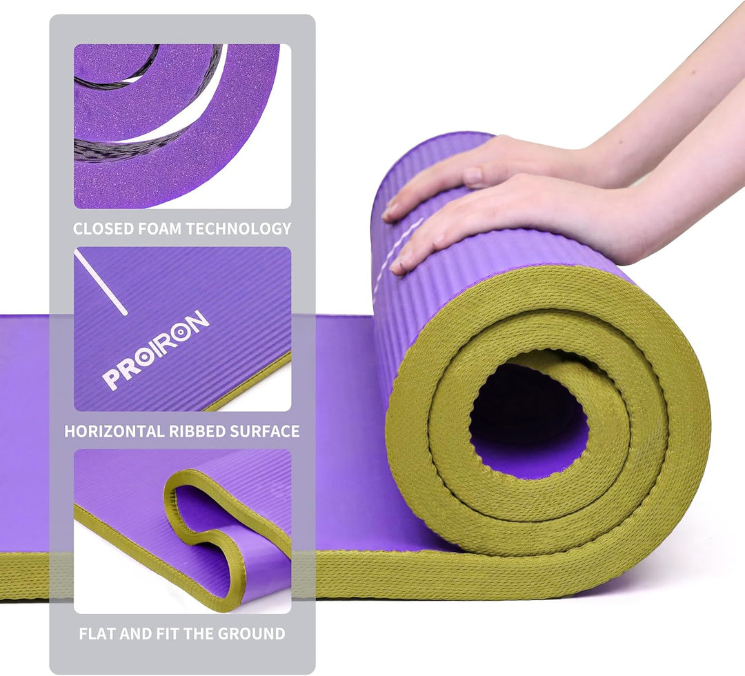 PROIRON Gymnastikmatte, Turnmatte für Zuhause mit Tragegurt Trainingsmatte Rutschfest, Yoga Matte Di