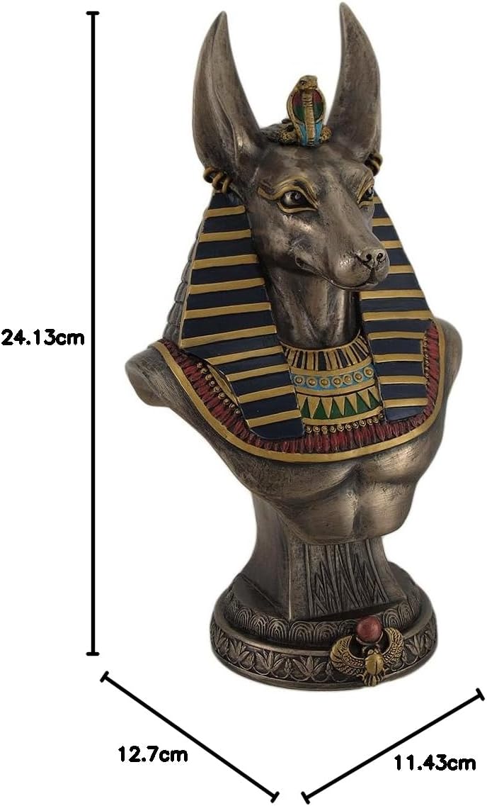 Antike Ägyptische Jackal Gott Anubis Bronze Finish Büste Statue