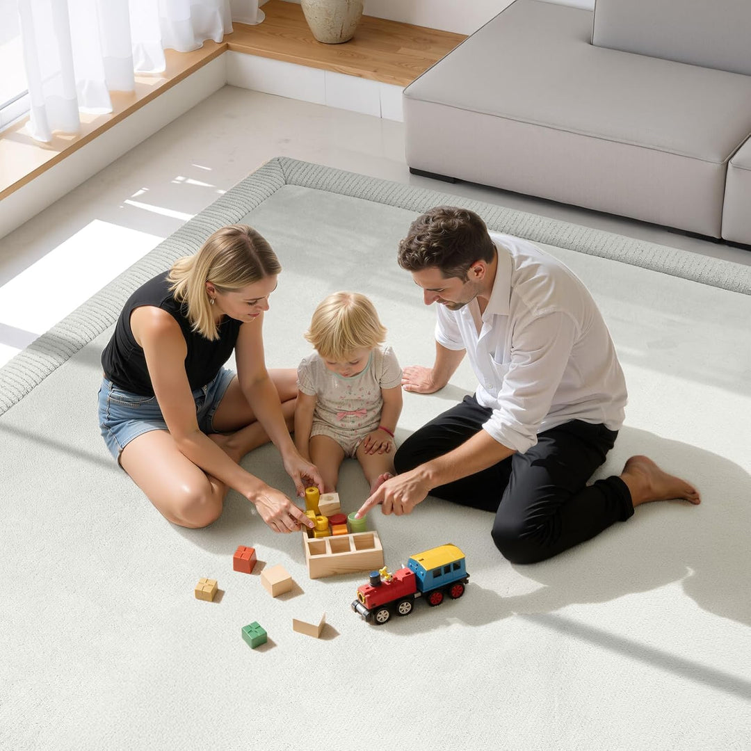 Treeboy spielteppich Kinder spielmatte krabbelteppich Baby 200x280x2cm Grau | krabbeldecke Baby play