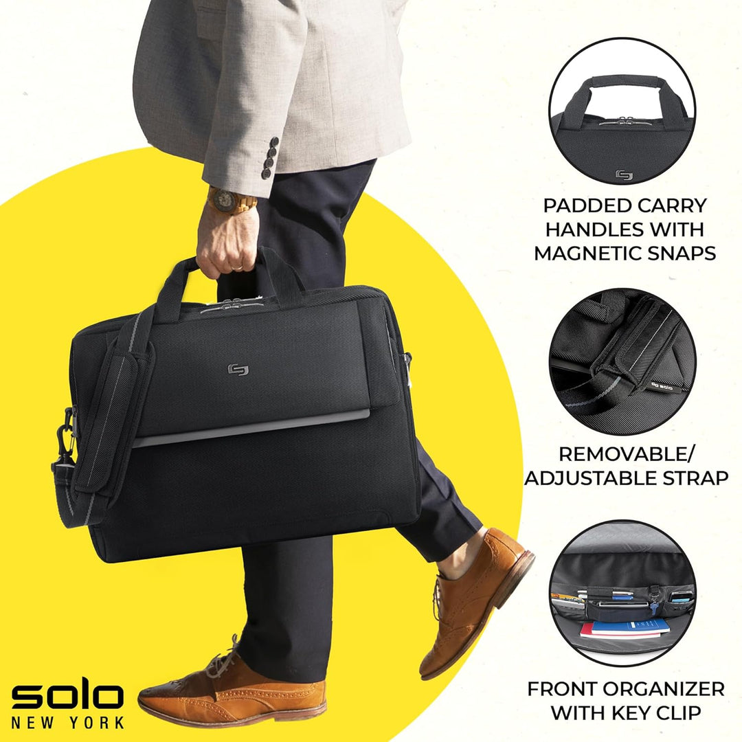 Solo Chrysler 17,3 Zoll Laptop Aktentasche, Schwarz, Einheitsgrösse, Lvl330-4, Schwarz