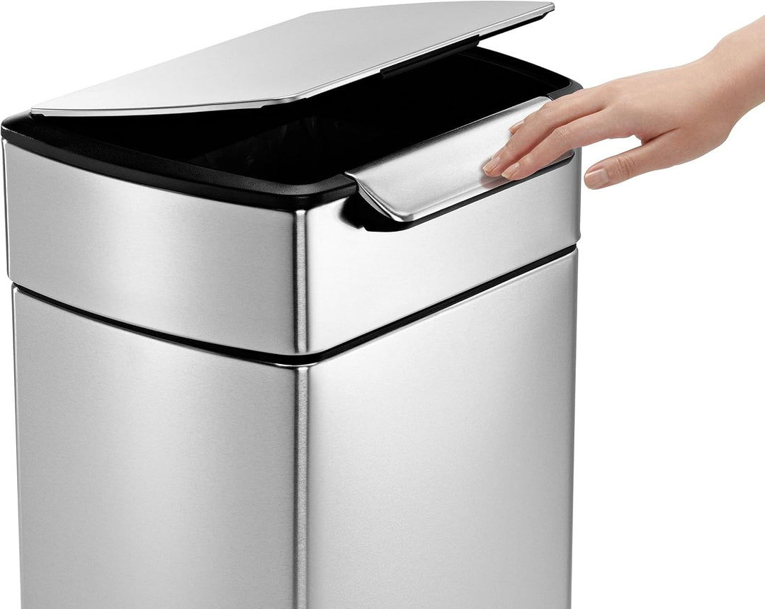 simplehuman CW2015 30 Liter, rechteckiger touch-bar Abfalleimer, Mülleimer Küche, gebürsteter Stahl,