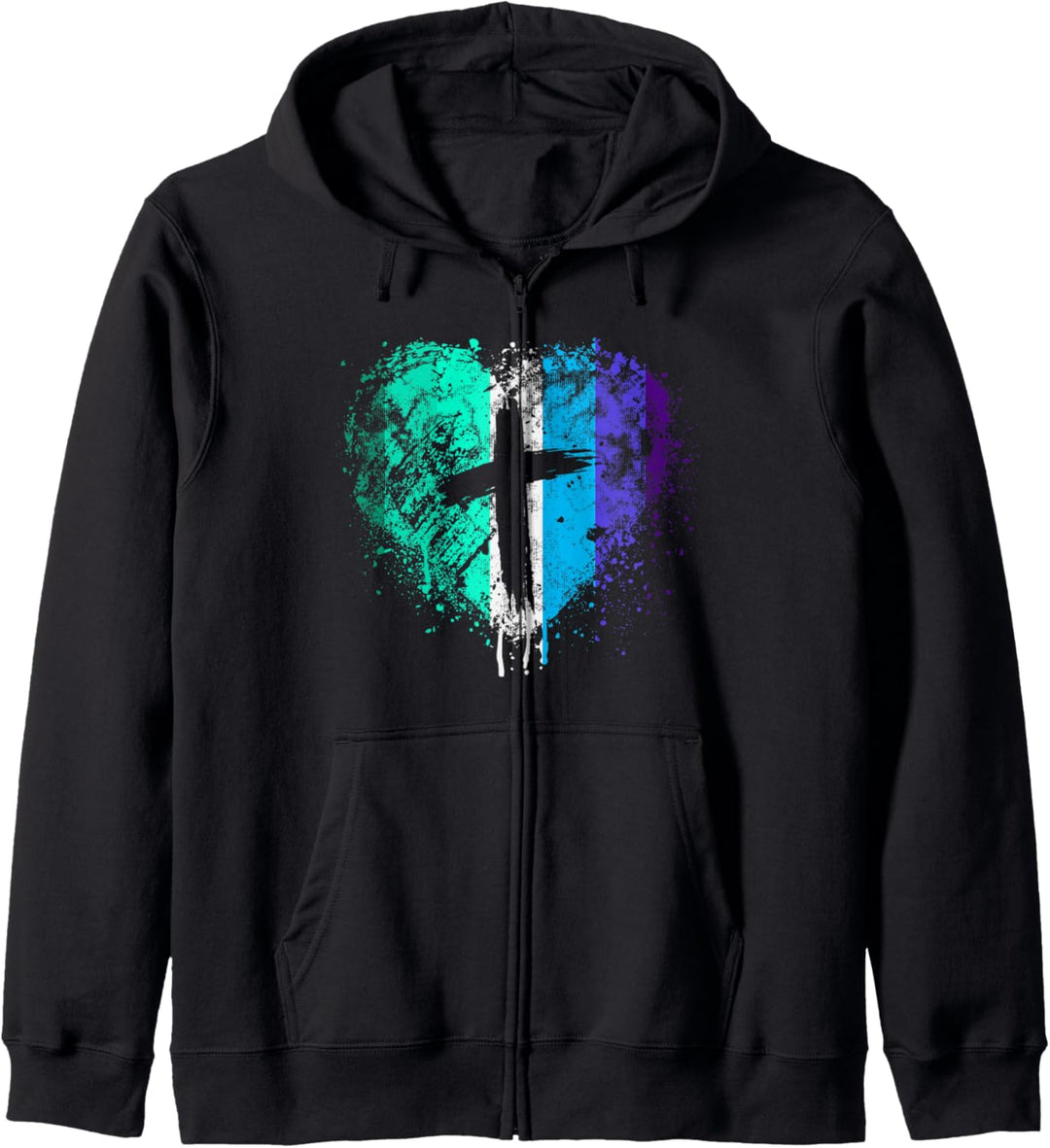 Herz mit Kreuz, Homosexuelle Männer, christlich religiös Kapuzenjacke