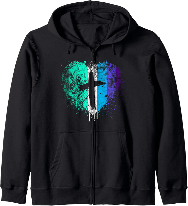 Herz mit Kreuz, Homosexuelle Männer, christlich religiös Kapuzenjacke