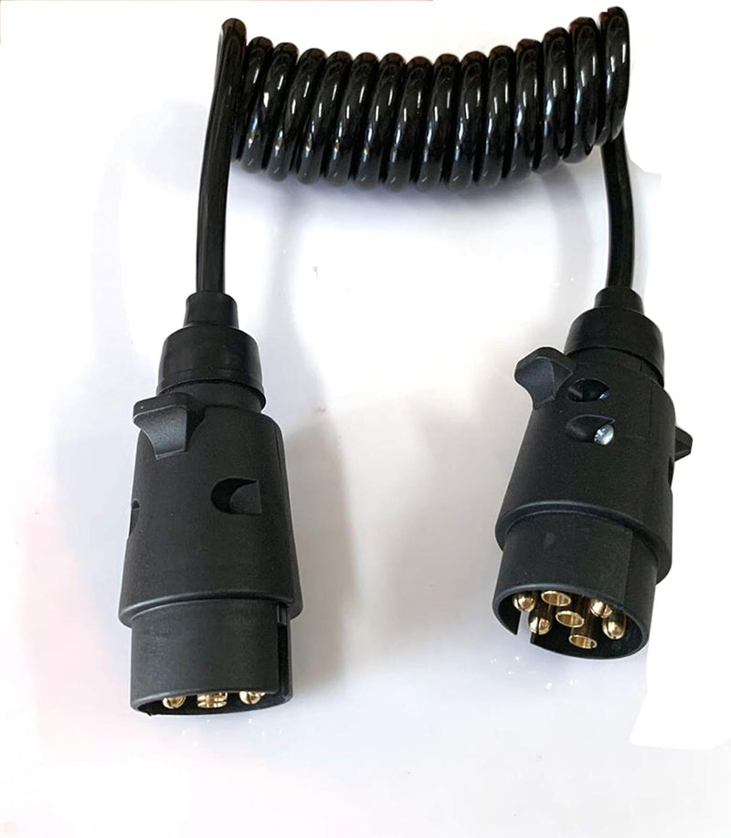 Adapter Stecker Spiralkabel 7 Polig auf 7-polig Adapterkabel Anhänger Verlängerungskabel 2m männlich