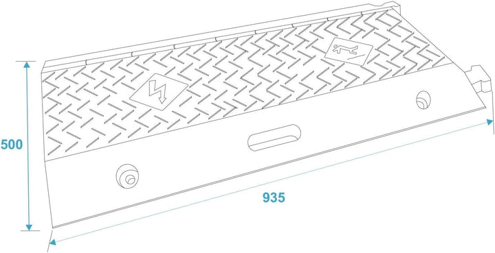 Eurolite Kabelbrücke 5 Kanäle 900x500x50mm | Robuste Kabelbrücke mit gelbem Deckel und 9 t Maximalla