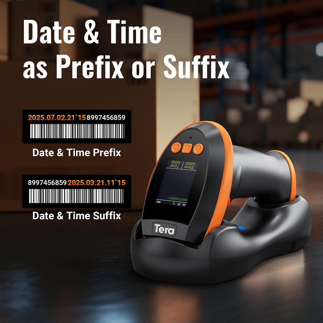 Tera Pro Kabelloser Barcode-Scanner 1D 2D QR Digitaler Einstellungsbildschirm, extra schnelle Scange