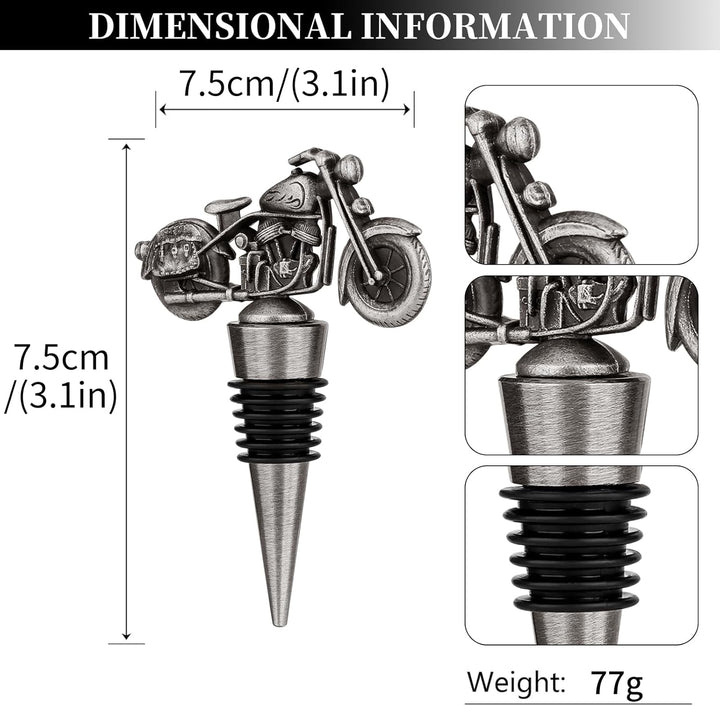 Hengongshen Weinverschluss, Motorrad Weinflaschenverschluss Silber, Flaschenkorken Geschenke für Rad