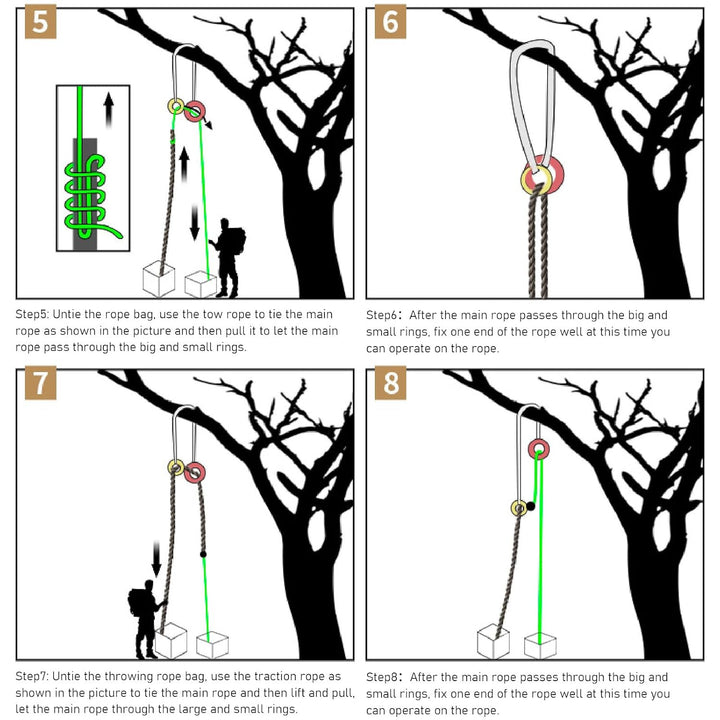 Baumpfleger-Wurfleine, Baumpfleger-Wurftasche, Grosses Fassungsvermögen, 33 L, Oxford-Stoff, Wurflei
